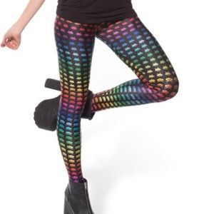 Black Milk Rainbow Space Invaders Leggings NWOT